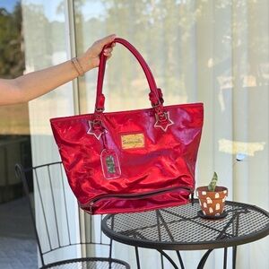 Betsey Johnson Shiny Red Tote Bag